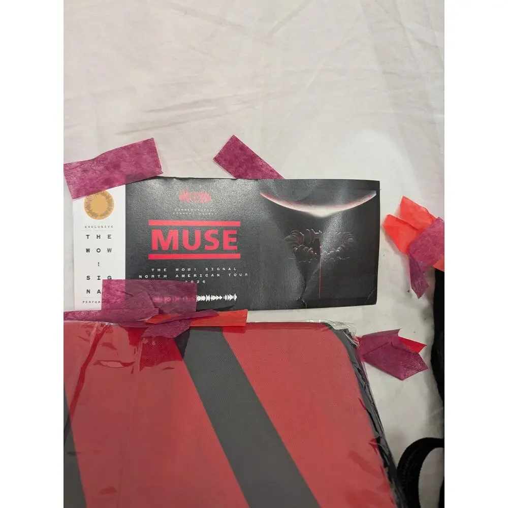 MUSE 2026 Tour VIP merch bundle Socks Flag Laminate Pass Ticket Wow! Signal